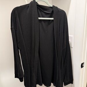 Black Open Front Cardigan